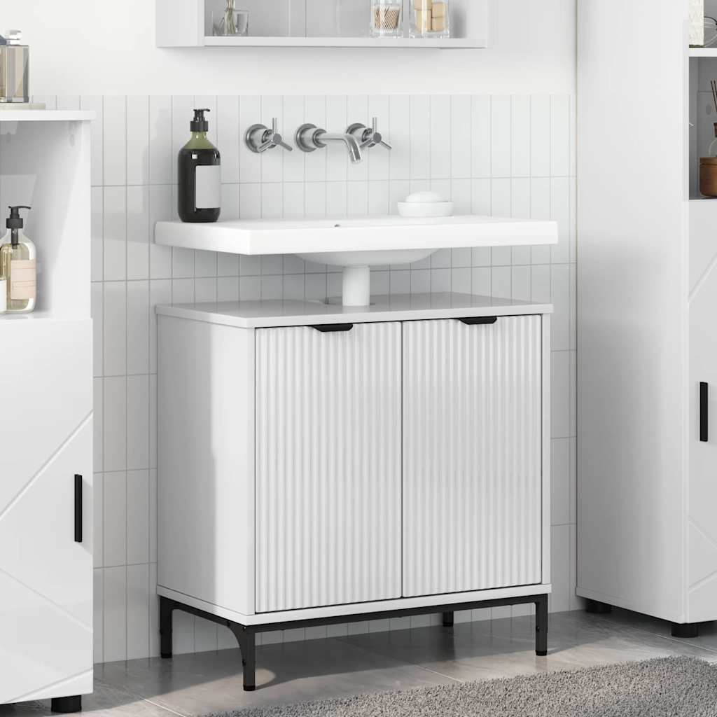 vidaXL Wastafel kabinet voor de badkamer Wit 60.5 x 33.5 x 61 cm