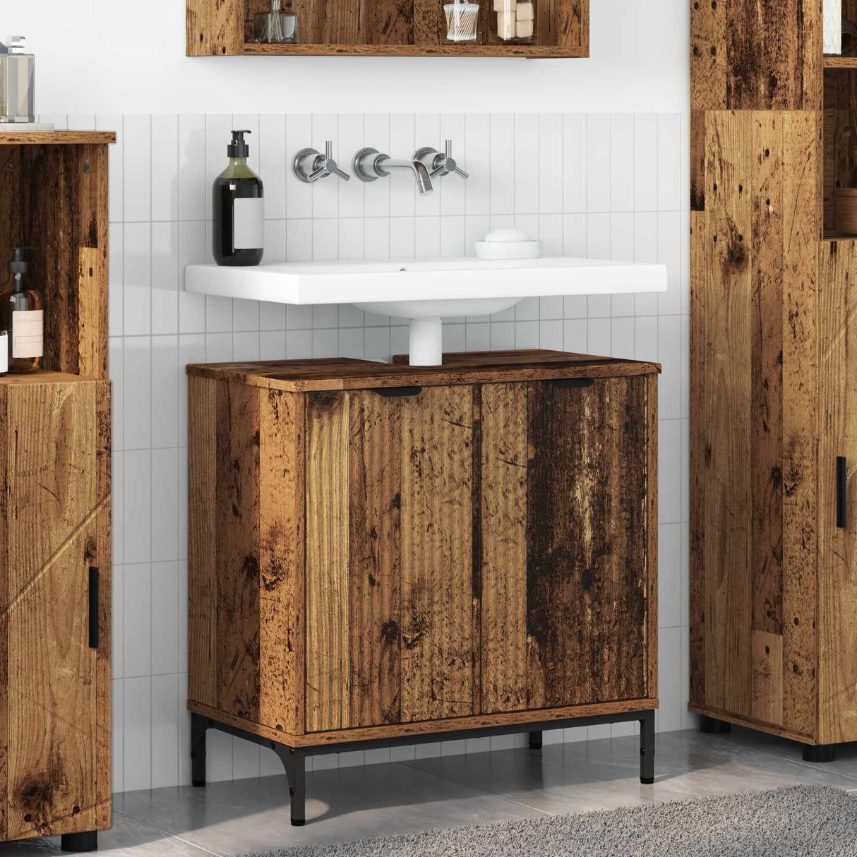 vidaXL Wastafel kabinet voor de badkamer Wit 60.5 x 33.5 x 61 cm