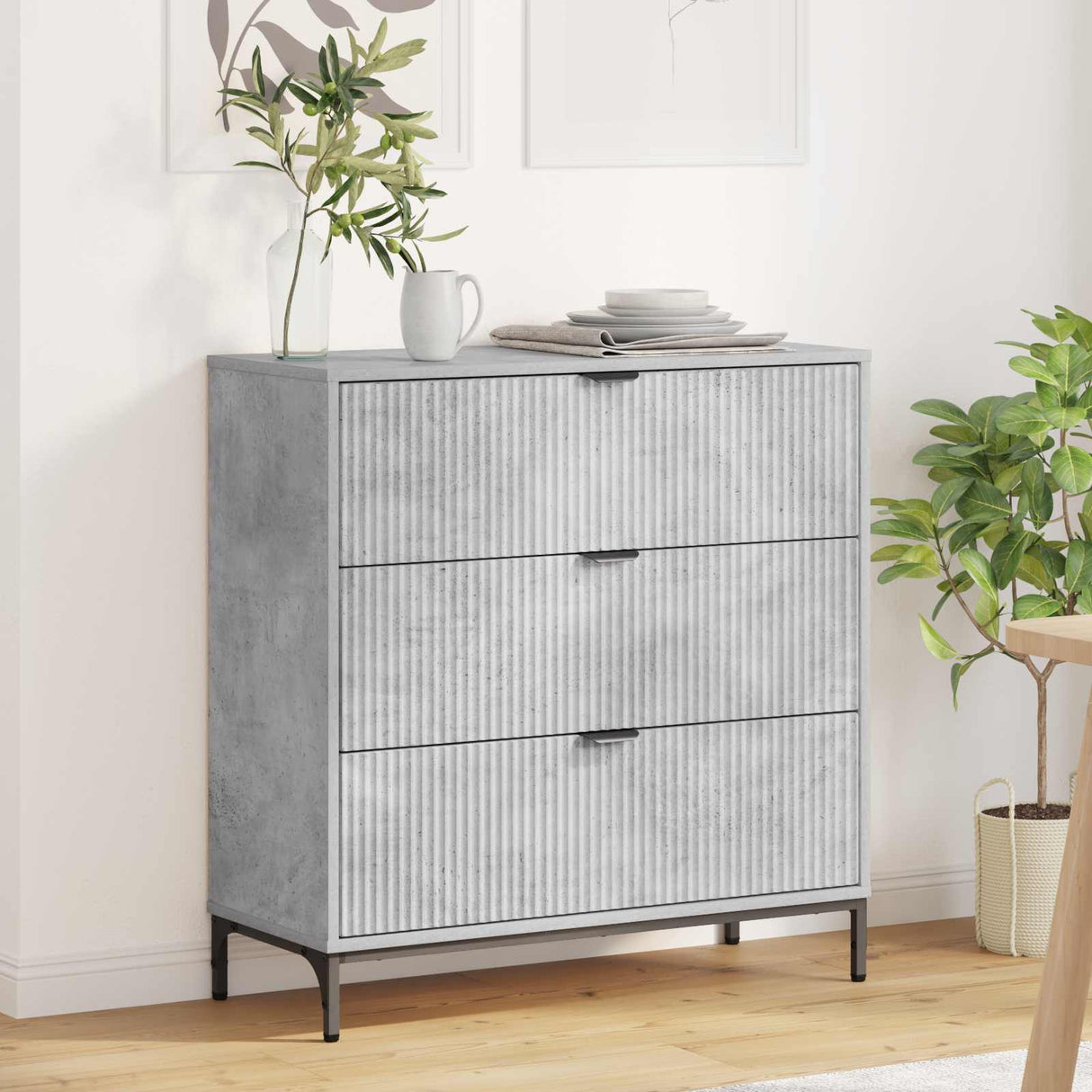 vidaXL Sideboard with Drawer White 79.5 x 33 x 82 cm Engineered wood