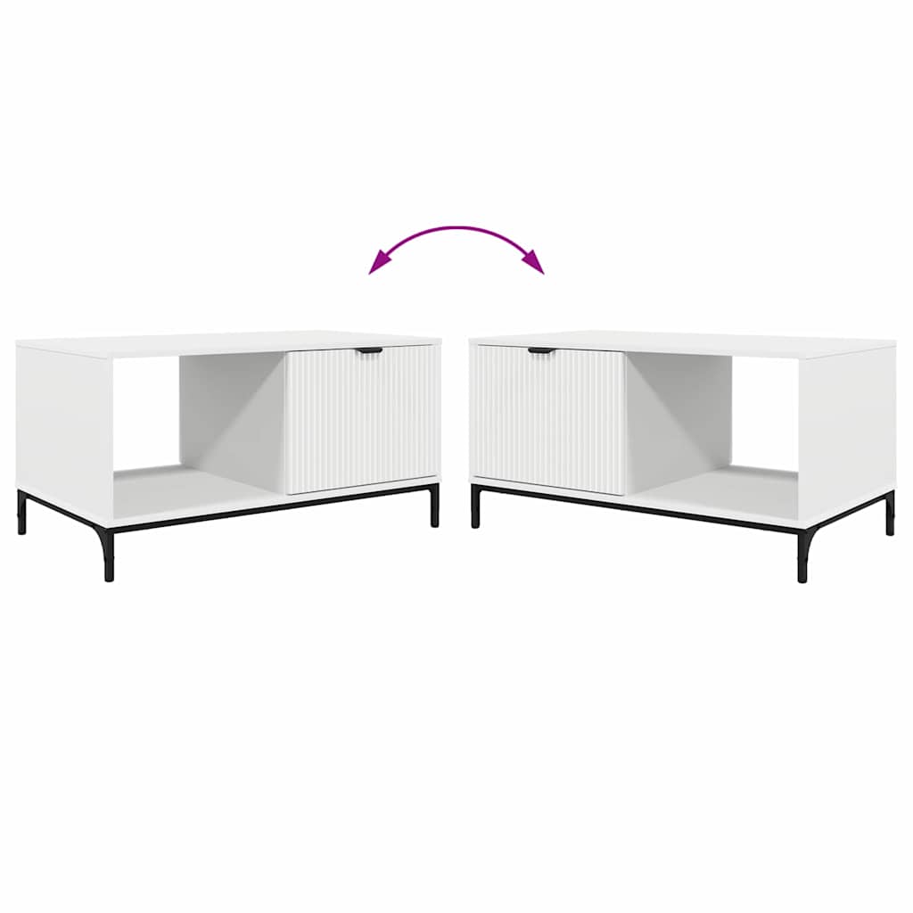 vidaXL Salontafel met lade Wit 90 x 49 x 46 cm Bewerkt hout