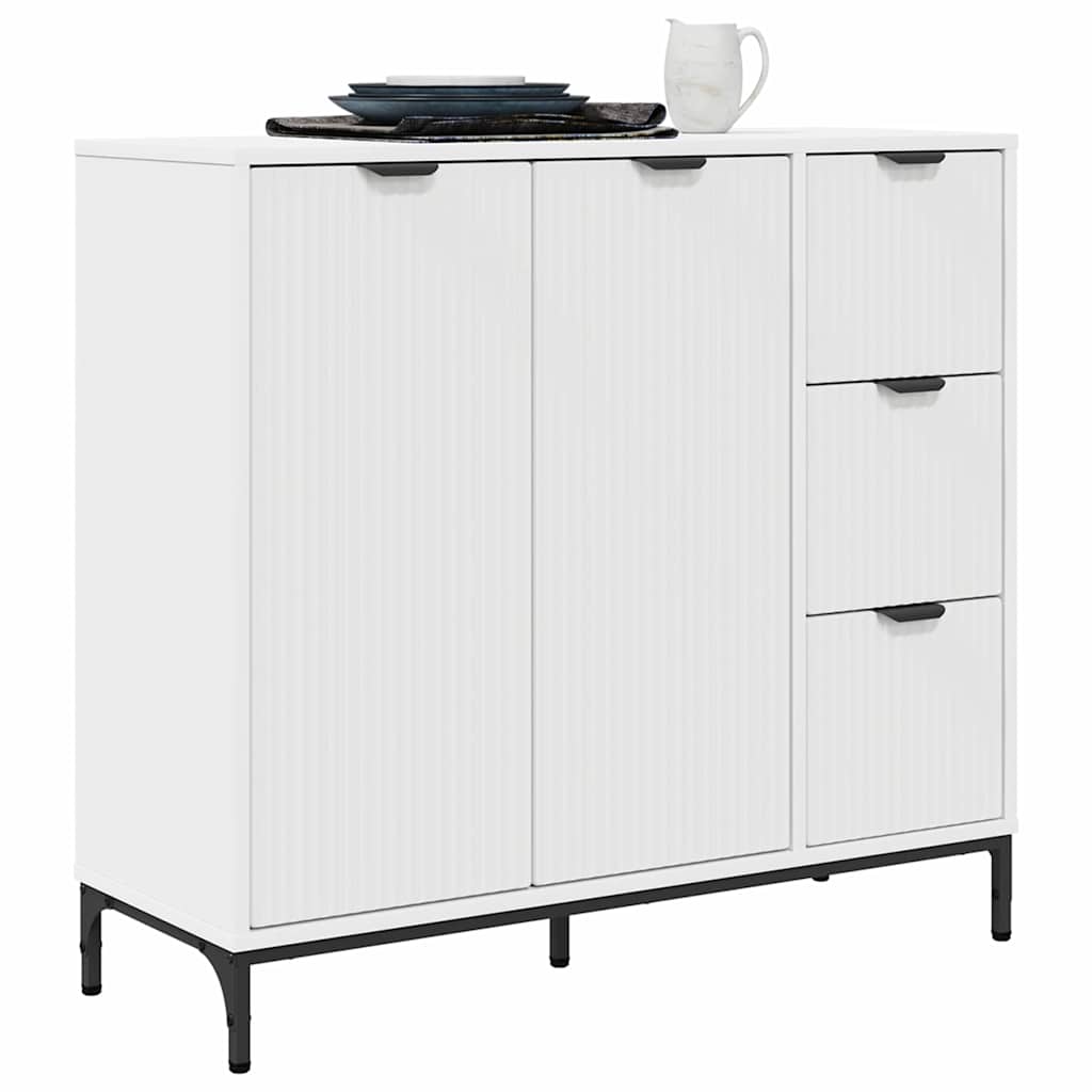 vidaXL Dressoir met lade Wit 89,5 x 33 x 82 cm Bewerkt hout