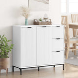 vidaXL Dressoir met lade Wit 89,5 x 33 x 82 cm Bewerkt hout