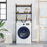 vidaXL Washing Machine Cabinet 67x25x163 cm Engineered Wood Black