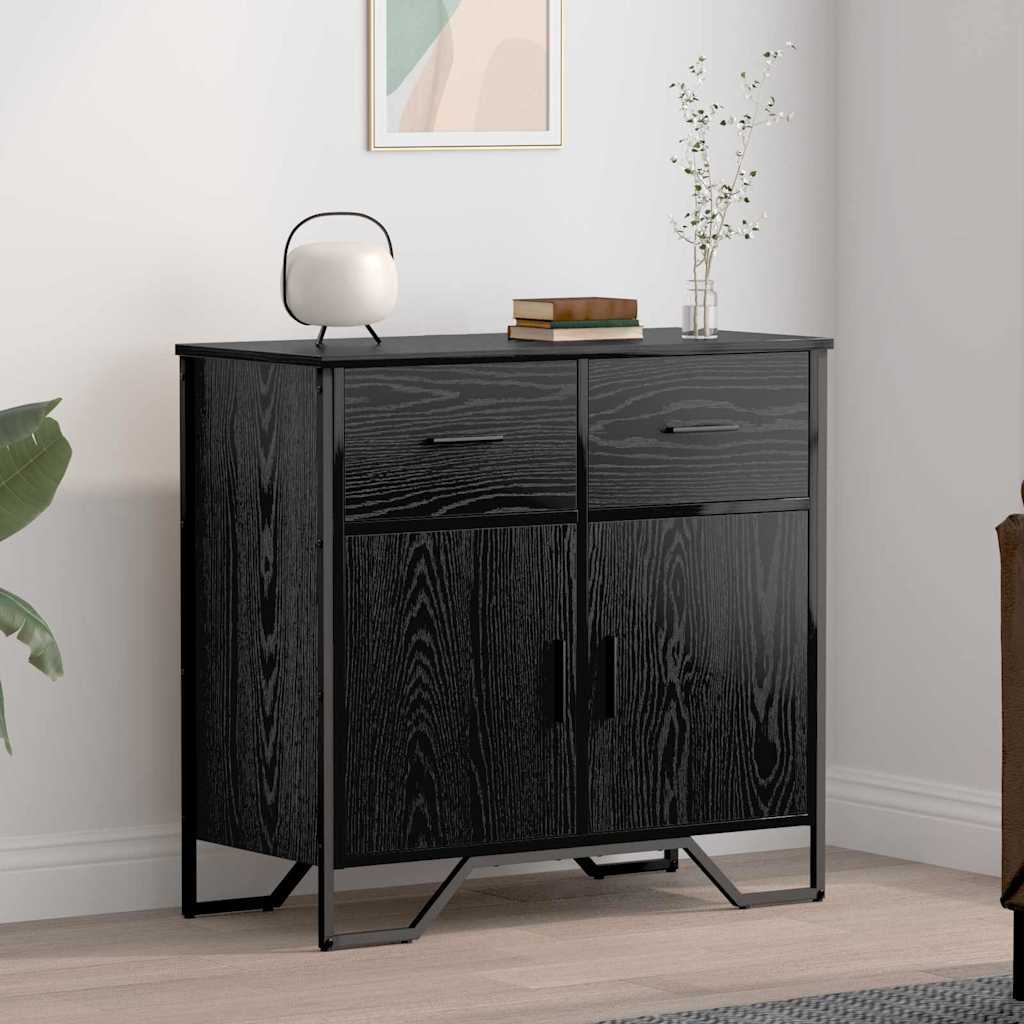 vidaXL Dressoir 79.5x35,5x74,5 cm bewerkt hout gerookt eikenkleurig