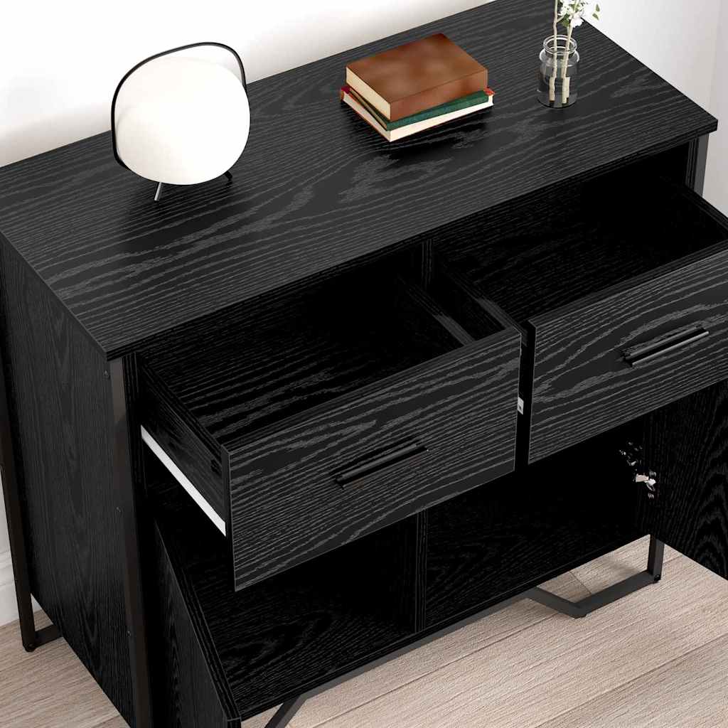 vidaXL Dressoir 79.5x35,5x74,5 cm bewerkt hout gerookt eikenkleurig