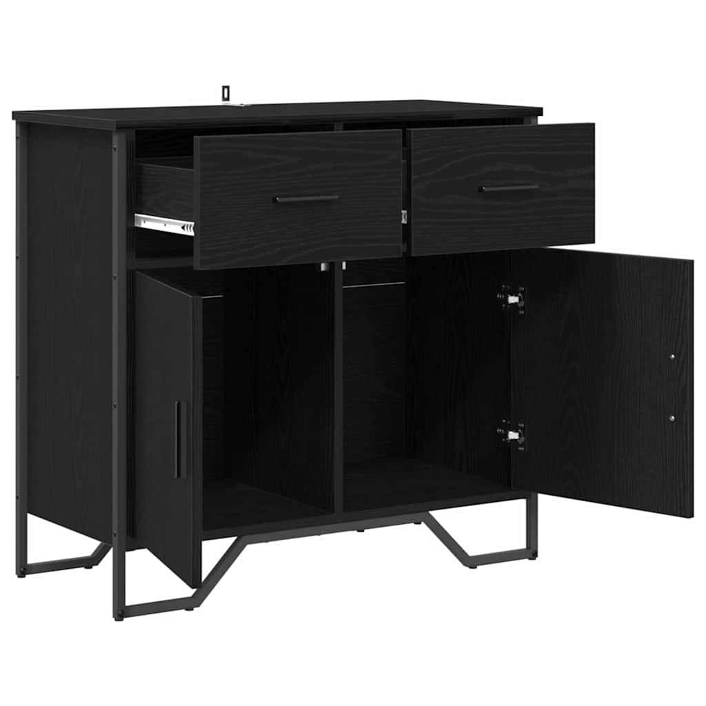 vidaXL Dressoir 79.5x35,5x74,5 cm bewerkt hout gerookt eikenkleurig