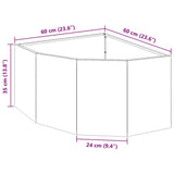vidaXL Hoek Plantenbak Wit 60 x 60 x 35 cm Staal
