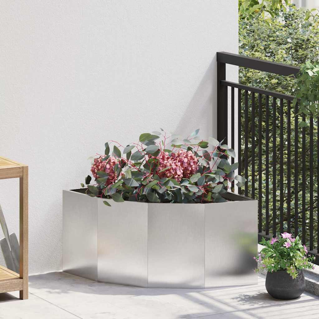 vidaXL Hoek Plantenbak Wit 60 x 60 x 35 cm Staal