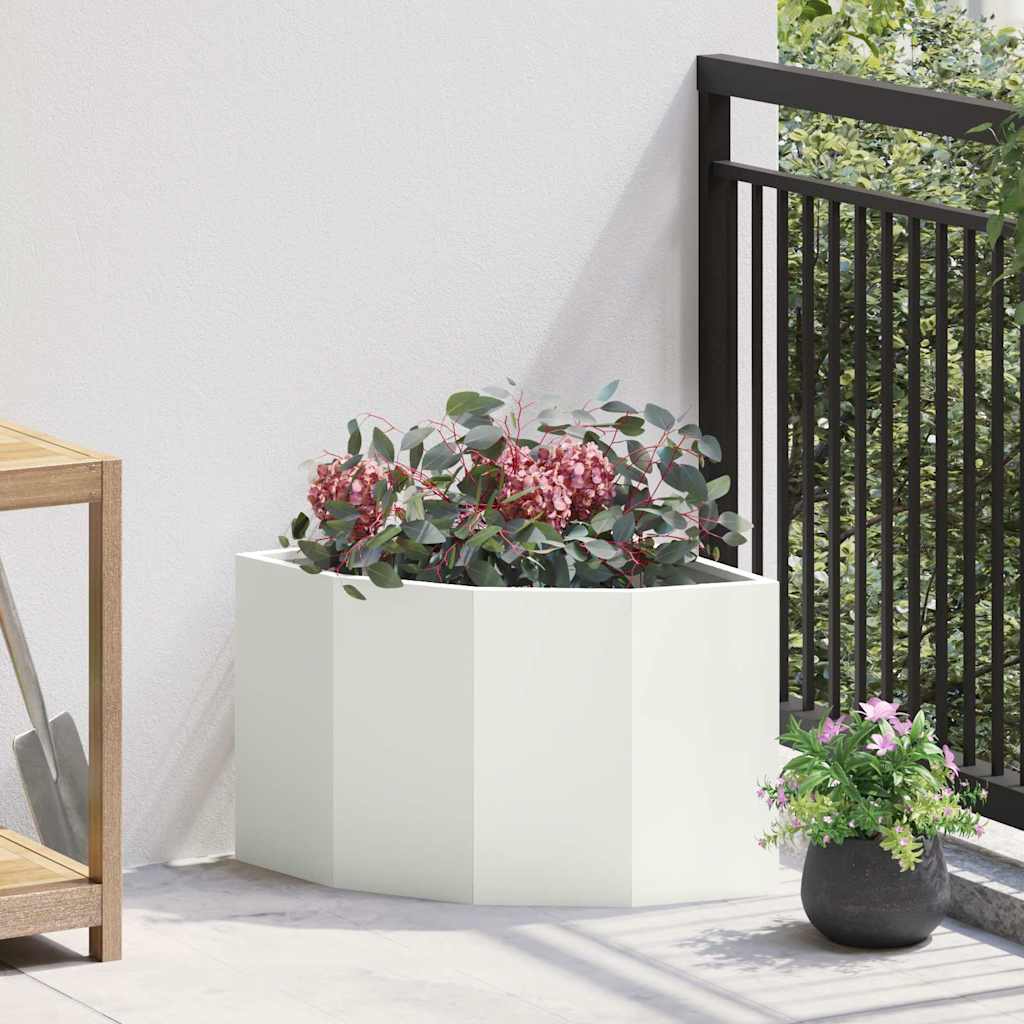 vidaXL Hoek Plantenbak Wit 60 x 60 x 35 cm Staal