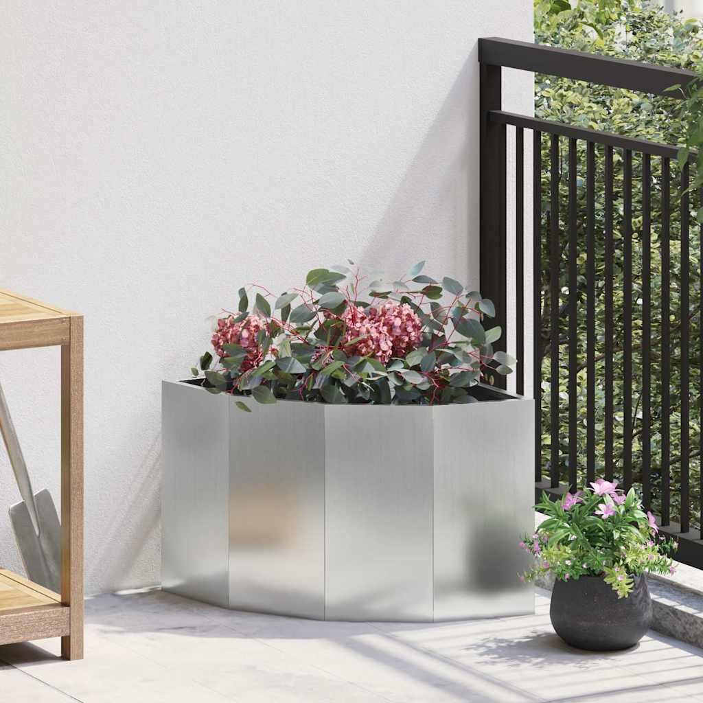 vidaXL Hoek Plantenbak Wit 60 x 60 x 35 cm Staal