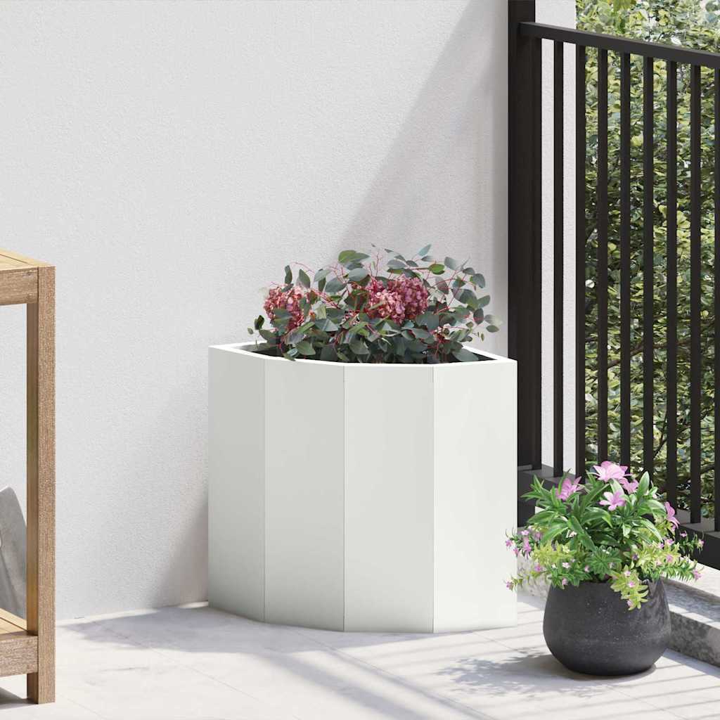 vidaXL Hoek Plantenbak Wit 60 x 60 x 35 cm Staal