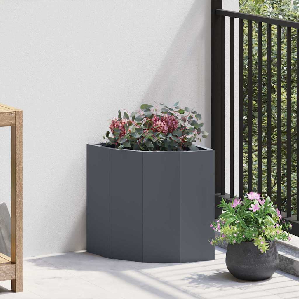vidaXL Hoek Plantenbak Wit 60 x 60 x 35 cm Staal