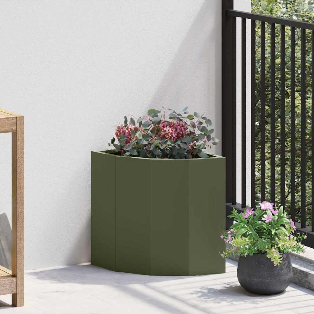 vidaXL Hoek Plantenbak Wit 60 x 60 x 35 cm Staal