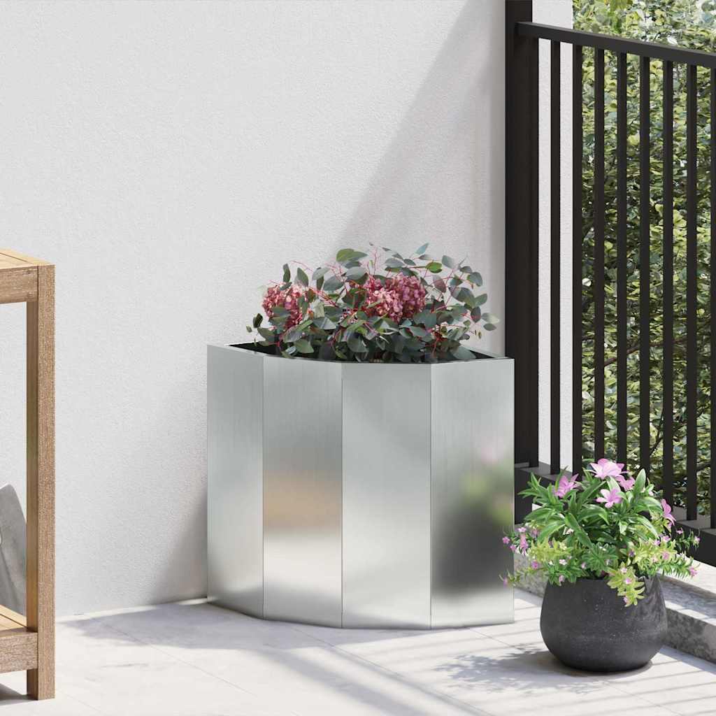 vidaXL Hoek Plantenbak Wit 60 x 60 x 35 cm Staal