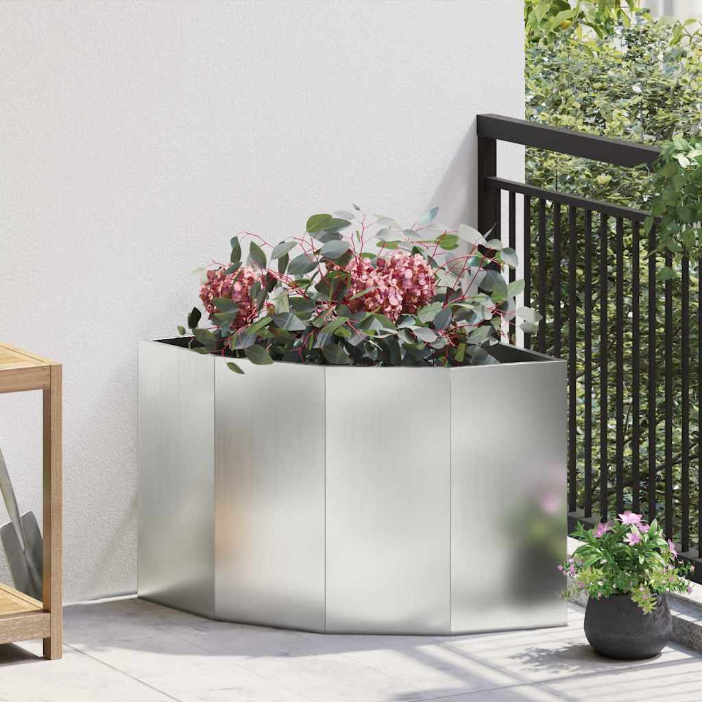 vidaXL Hoek Plantenbak Wit 60 x 60 x 35 cm Staal