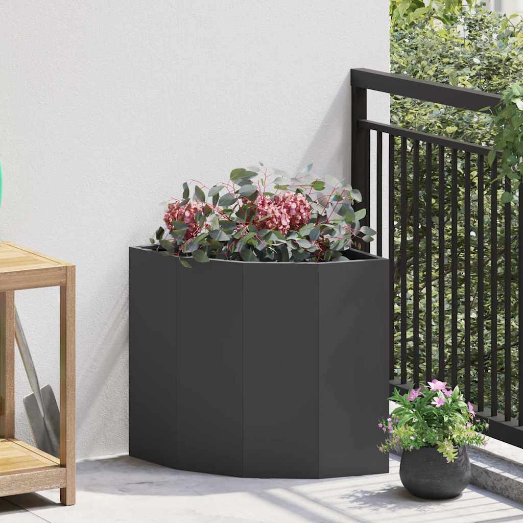 vidaXL Hoek Plantenbak Wit 60 x 60 x 35 cm Staal