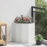 vidaXL Hoek Plantenbak Wit 60 x 60 x 35 cm Staal