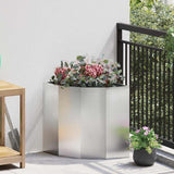 vidaXL Hoek Plantenbak Wit 60 x 60 x 35 cm Staal