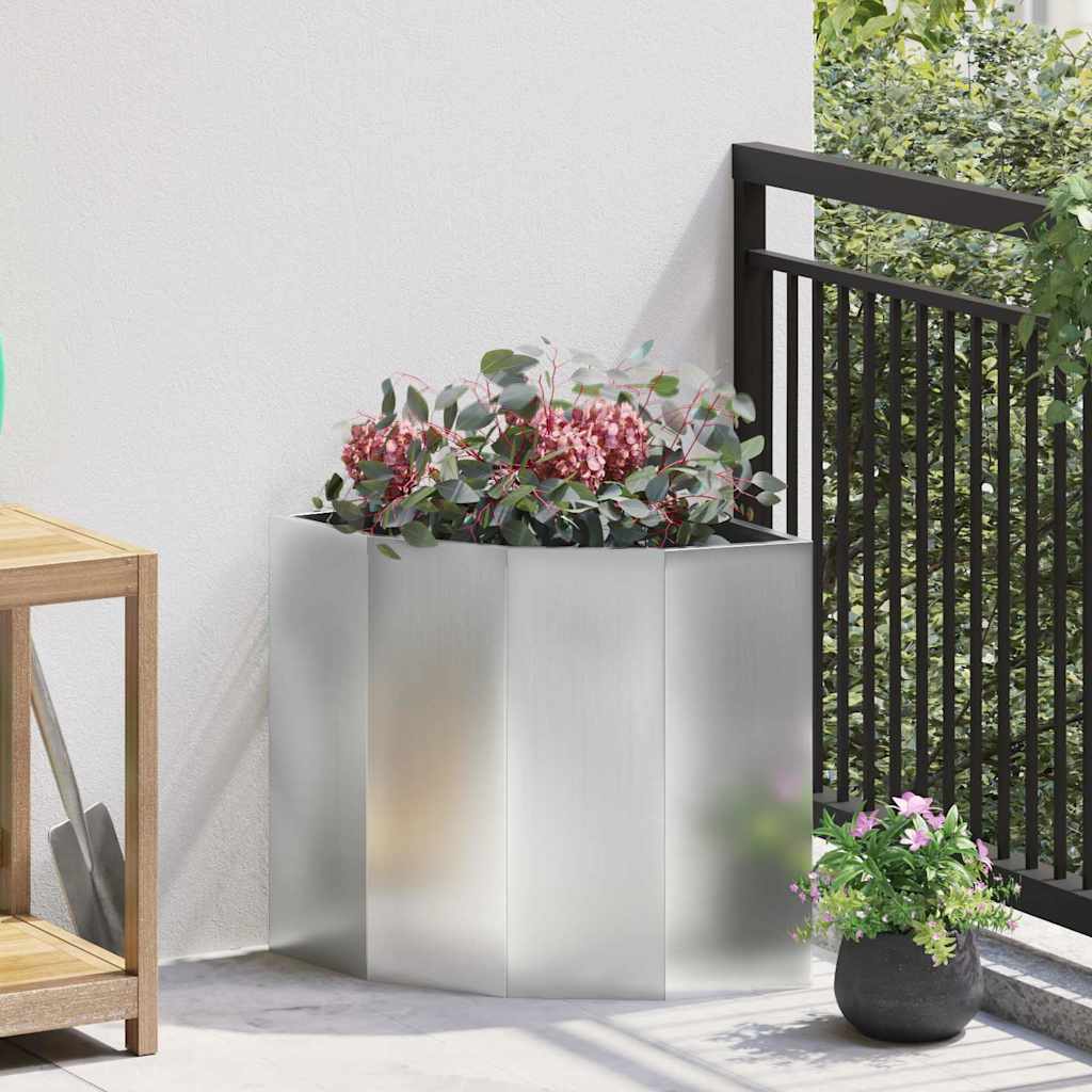 vidaXL Hoek Plantenbak Wit 60 x 60 x 35 cm Staal