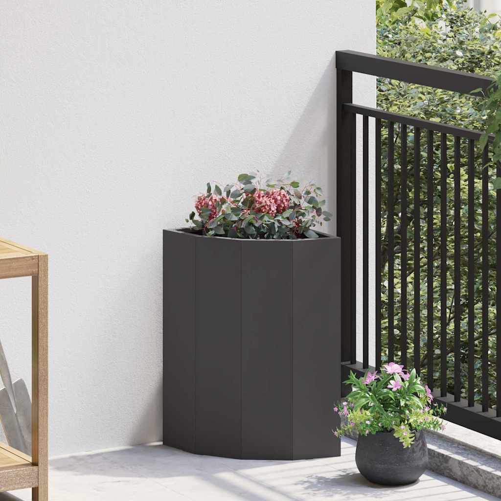vidaXL Hoek Plantenbak Wit 60 x 60 x 35 cm Staal