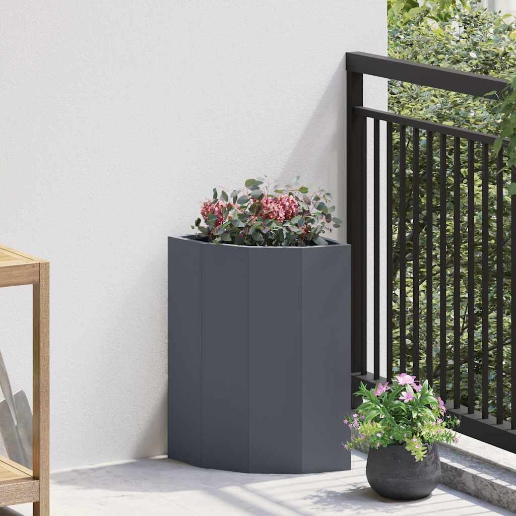 vidaXL Hoek Plantenbak Wit 60 x 60 x 35 cm Staal