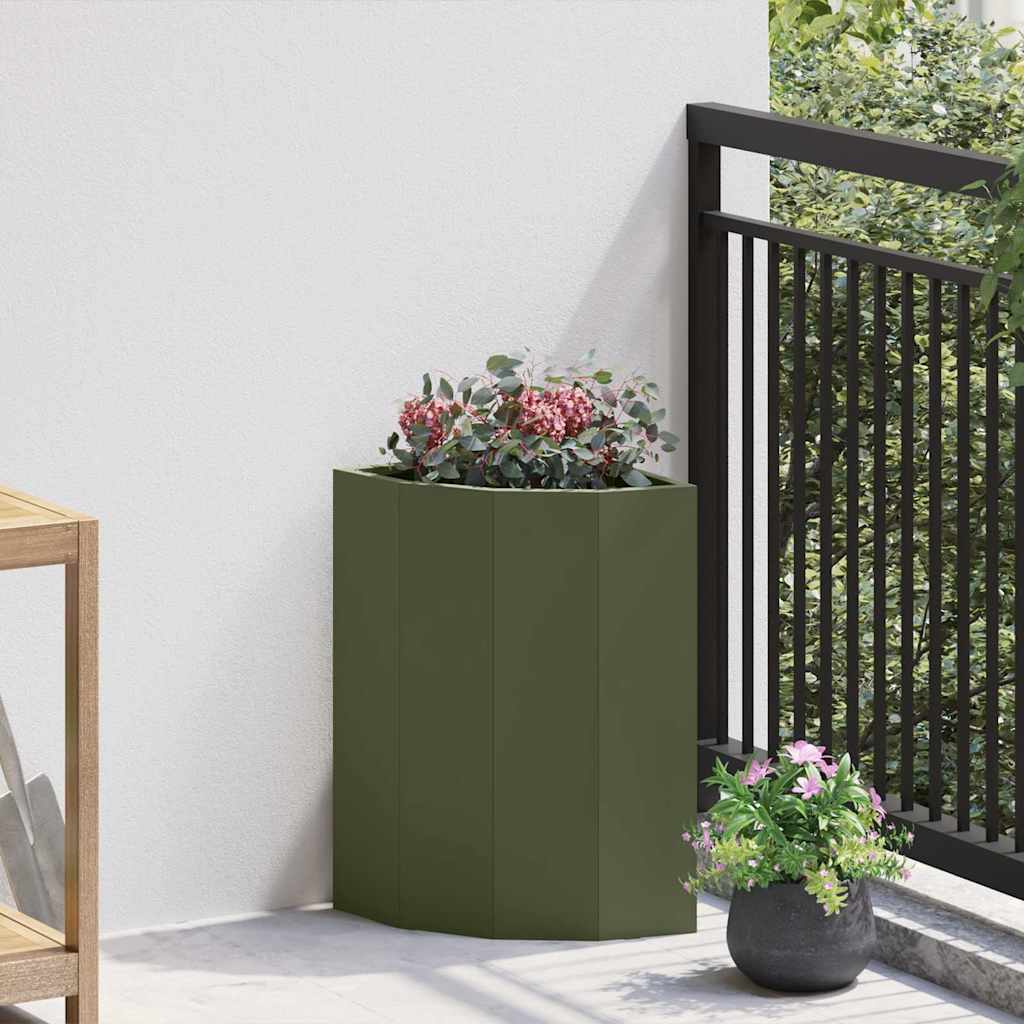 vidaXL Hoek Plantenbak Wit 60 x 60 x 35 cm Staal