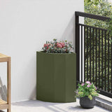 vidaXL Hoek Plantenbak Wit 60 x 60 x 35 cm Staal