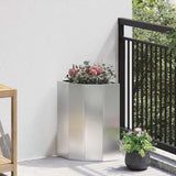 vidaXL Hoek Plantenbak Wit 60 x 60 x 35 cm Staal