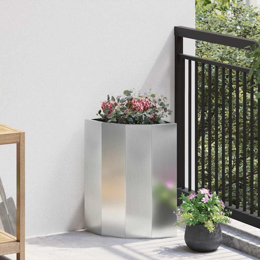 vidaXL Hoek Plantenbak Wit 60 x 60 x 35 cm Staal