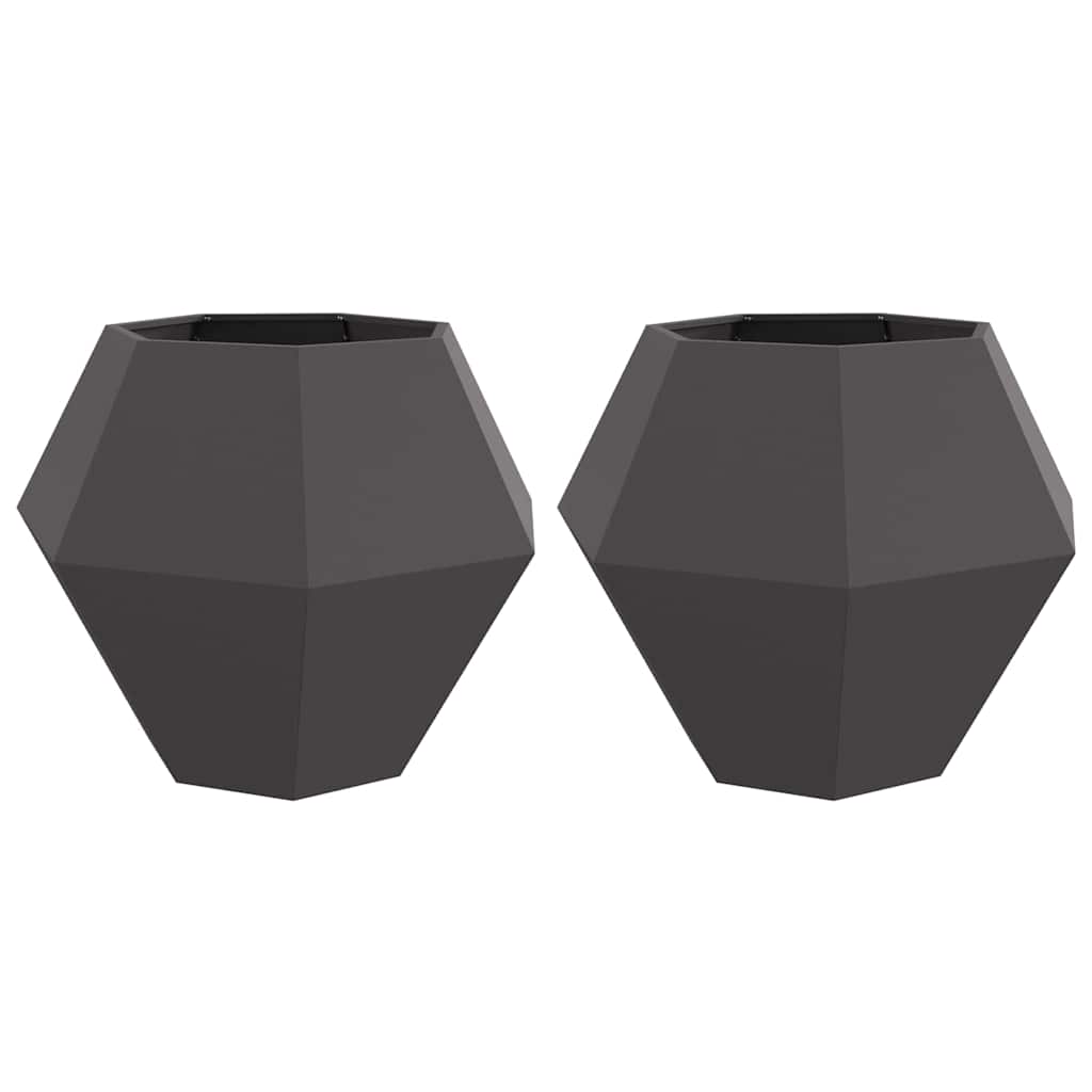 vidaXL Plantenbak Zwart 100 x 100 x 80 cm Staal