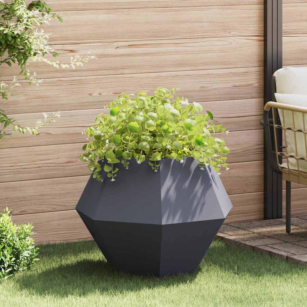 vidaXL Plantenbak Zwart 100 x 100 x 80 cm Staal