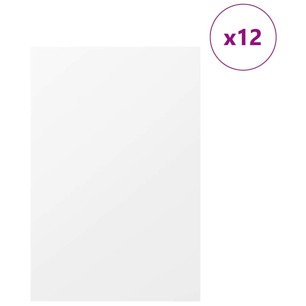 vidaXL Decor Panels 12 pcs Wit 40 x 60 x 0.27 cm Bewerkt hout
