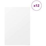 vidaXL Decor Panels 12 pcs Wit 40 x 60 x 0.27 cm Bewerkt hout