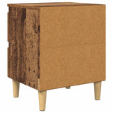 vidaXL Nachtkastje met massief grenenhouten poten 40x35x50 cm wit