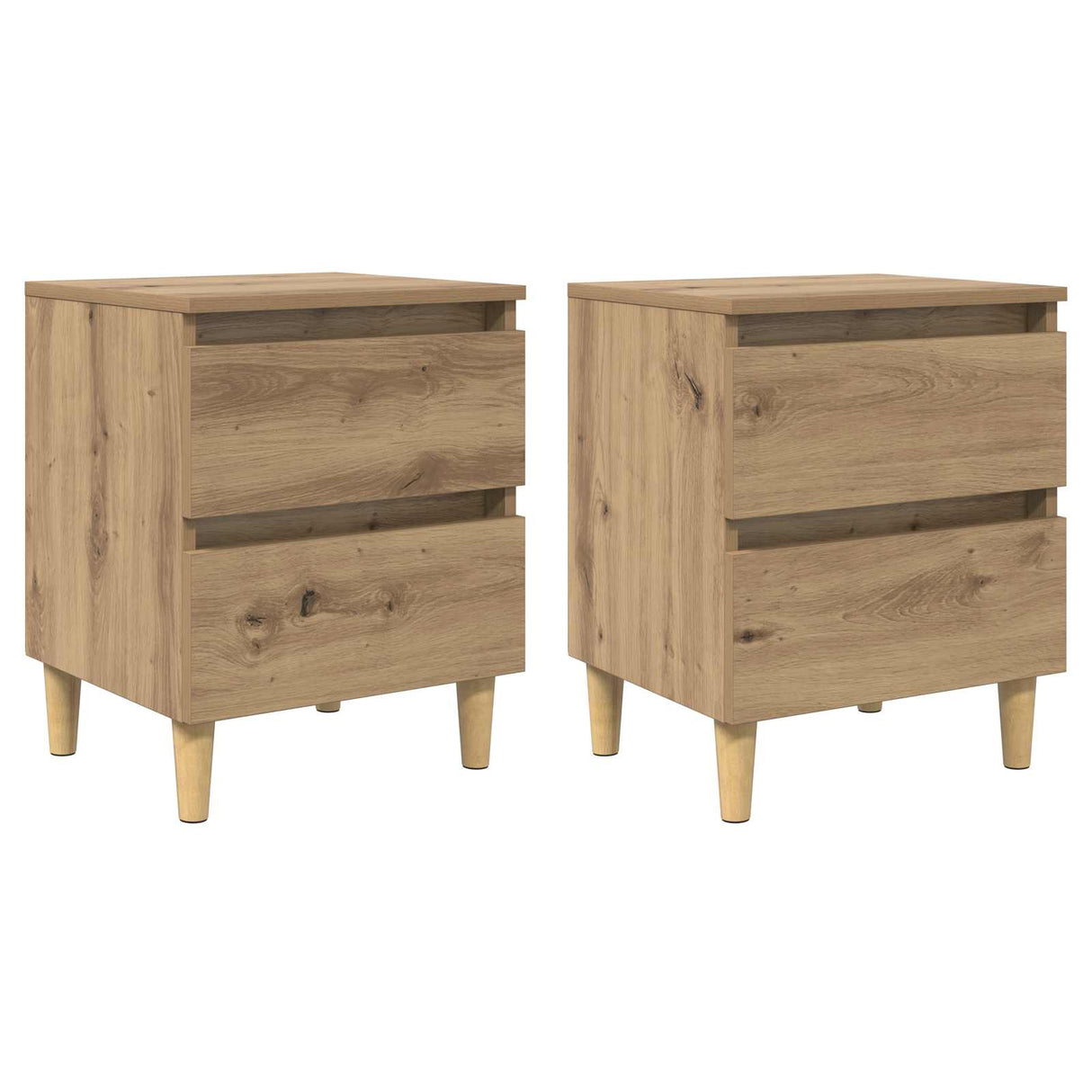 vidaXL Nachtkastje met massief grenenhouten poten 40x35x50 cm wit