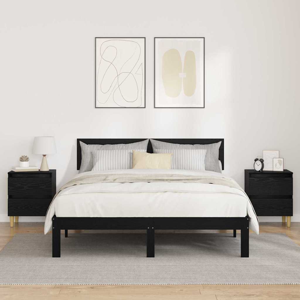 vidaXL Nachtkastje met massief grenenhouten poten 40x35x50 cm wit