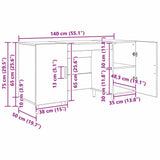 vidaXL Bureau 140x50x75 cm bewerkt hout wit