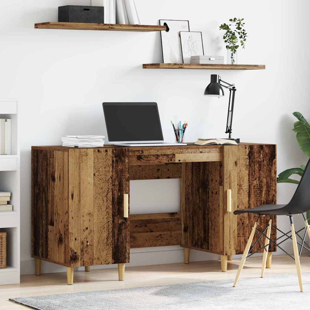 vidaXL Bureau 140x50x75 cm bewerkt hout wit