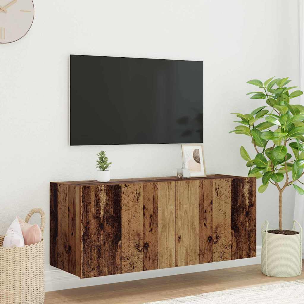 vidaXL TV cabinet with LED lights 30.5x35x30 cm white
