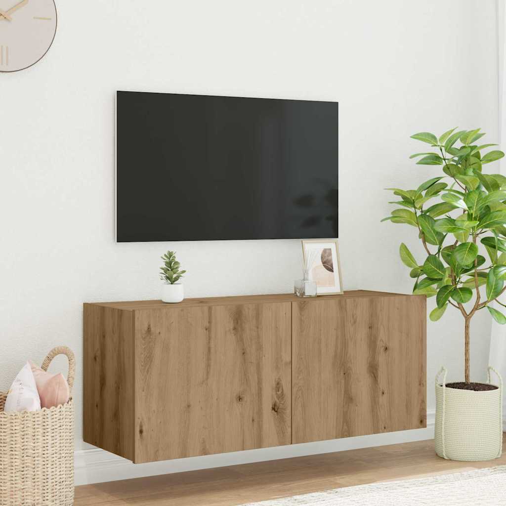 vidaXL TV cabinet with LED lights 30.5x35x30 cm white