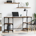 vidaXL Desk 140x50x75 cm Metal and Engineered Wood Sonoma Oak Colour