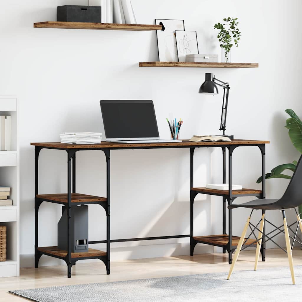 vidaXL Desk 140x50x75 cm Metal and Engineered Wood Sonoma Oak Colour