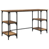 vidaXL Desk 140x50x75 cm Metal and Engineered Wood Sonoma Oak Colour