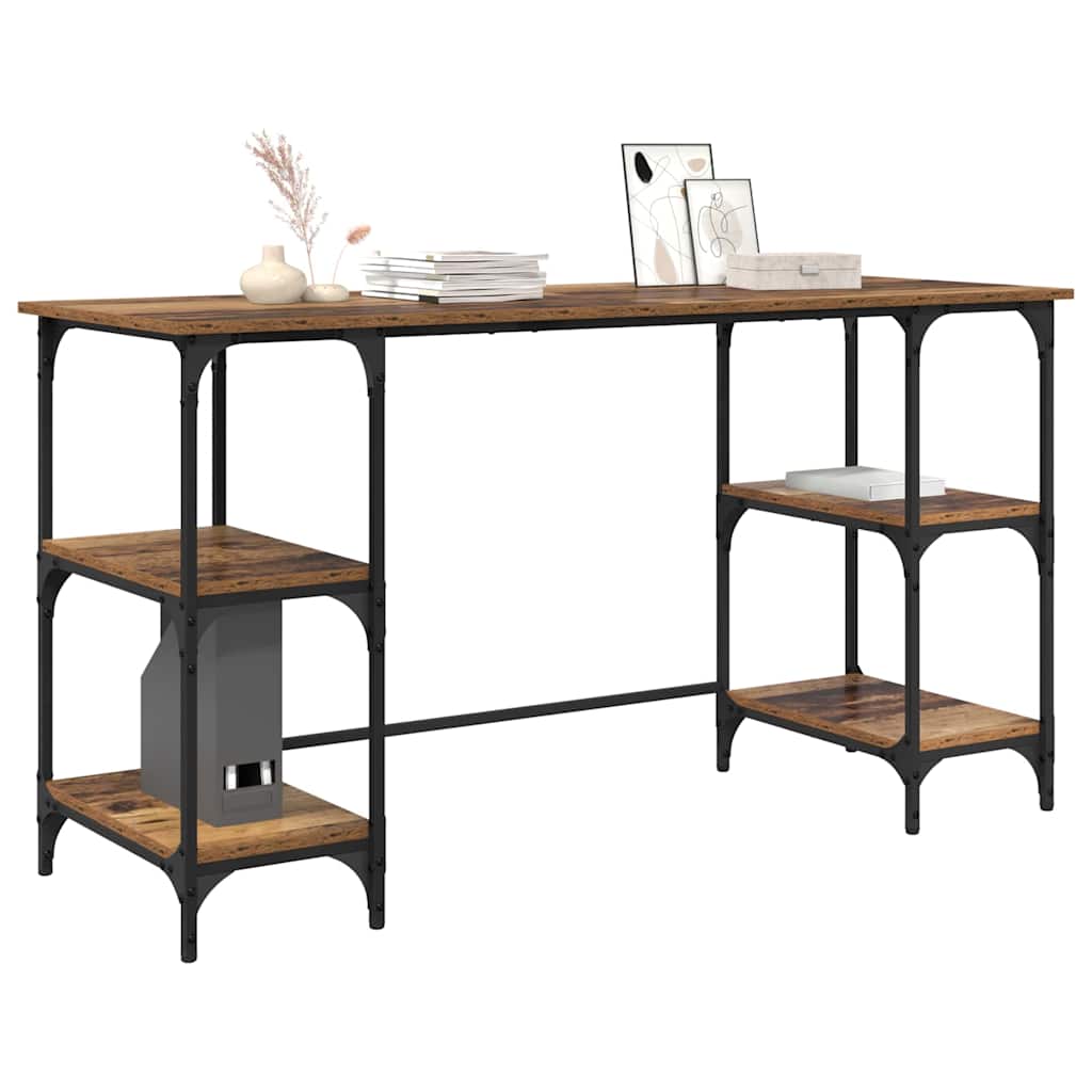vidaXL Desk 140x50x75 cm Metal and Engineered Wood Sonoma Oak Colour