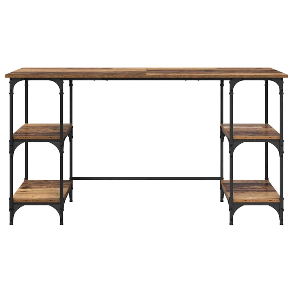 vidaXL Desk 140x50x75 cm Metal and Engineered Wood Sonoma Oak Colour