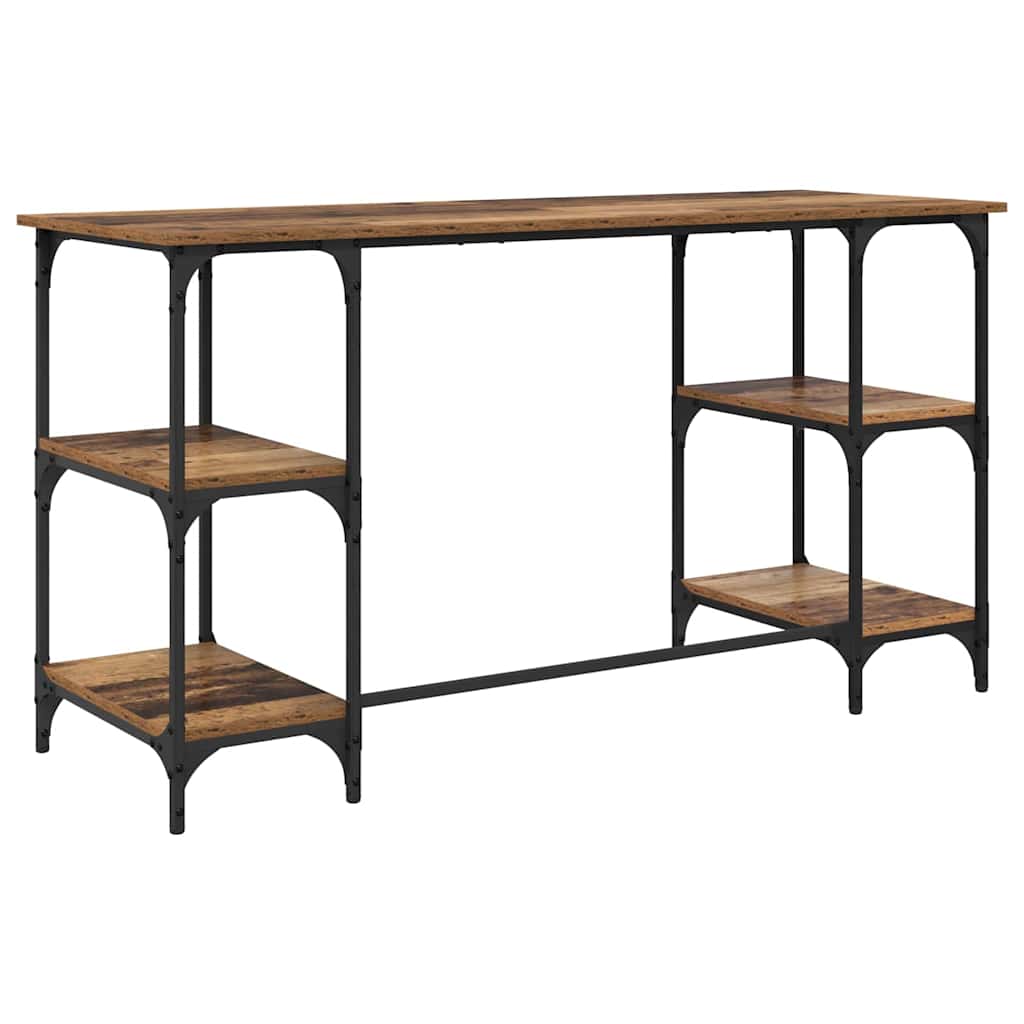 vidaXL Desk 140x50x75 cm Metal and Engineered Wood Sonoma Oak Colour