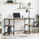 vidaXL Desk 140x50x75 cm Metal and Engineered Wood Sonoma Oak Colour