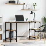 vidaXL Desk 140x50x75 cm Metal and Engineered Wood Sonoma Oak Colour