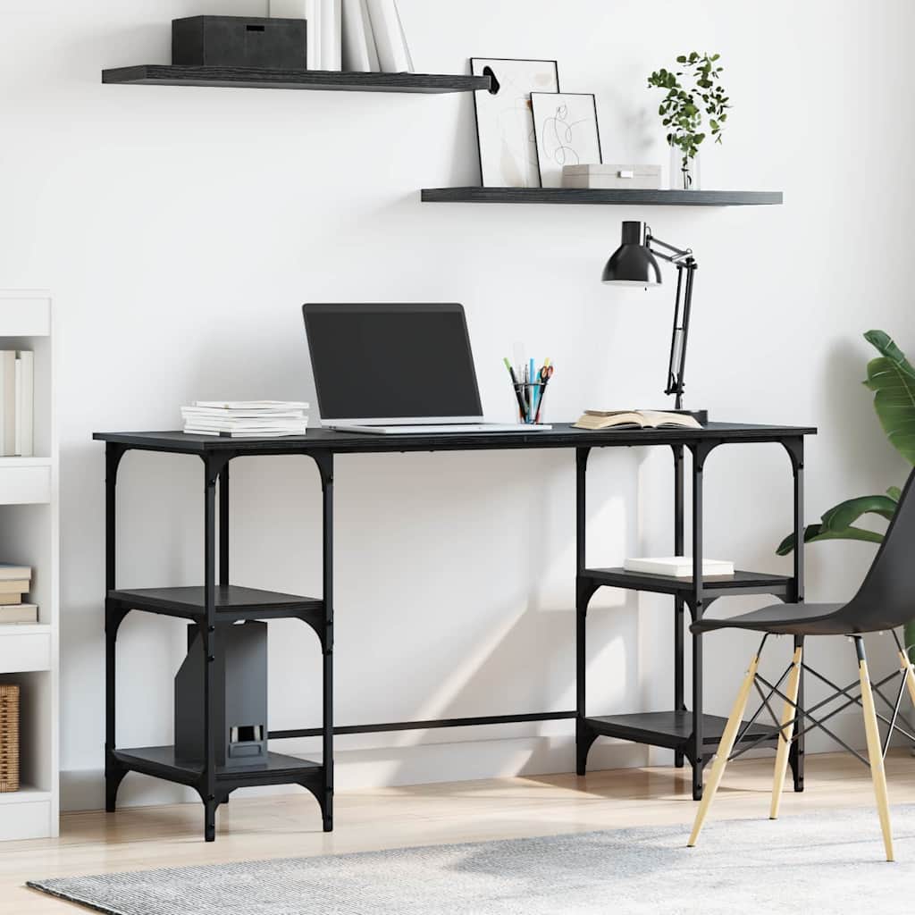 vidaXL Desk 140x50x75 cm Metal and Engineered Wood Sonoma Oak Colour