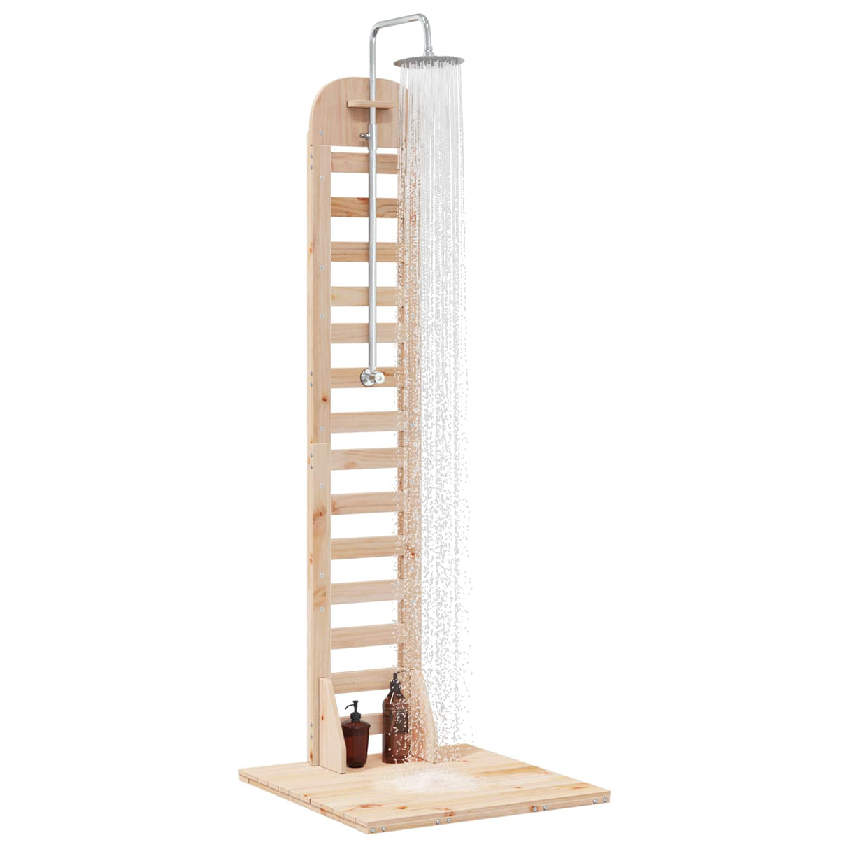 vidaXL Buitendouche 223 cm Massief grenenhout en roestvrijstaal